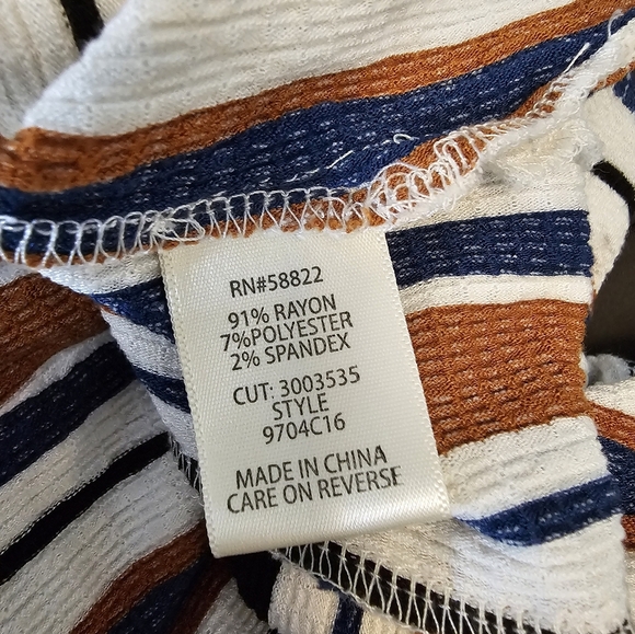 Max Studio Boho Navy and White Striped Maxi Skirt - Picture 8 of 8